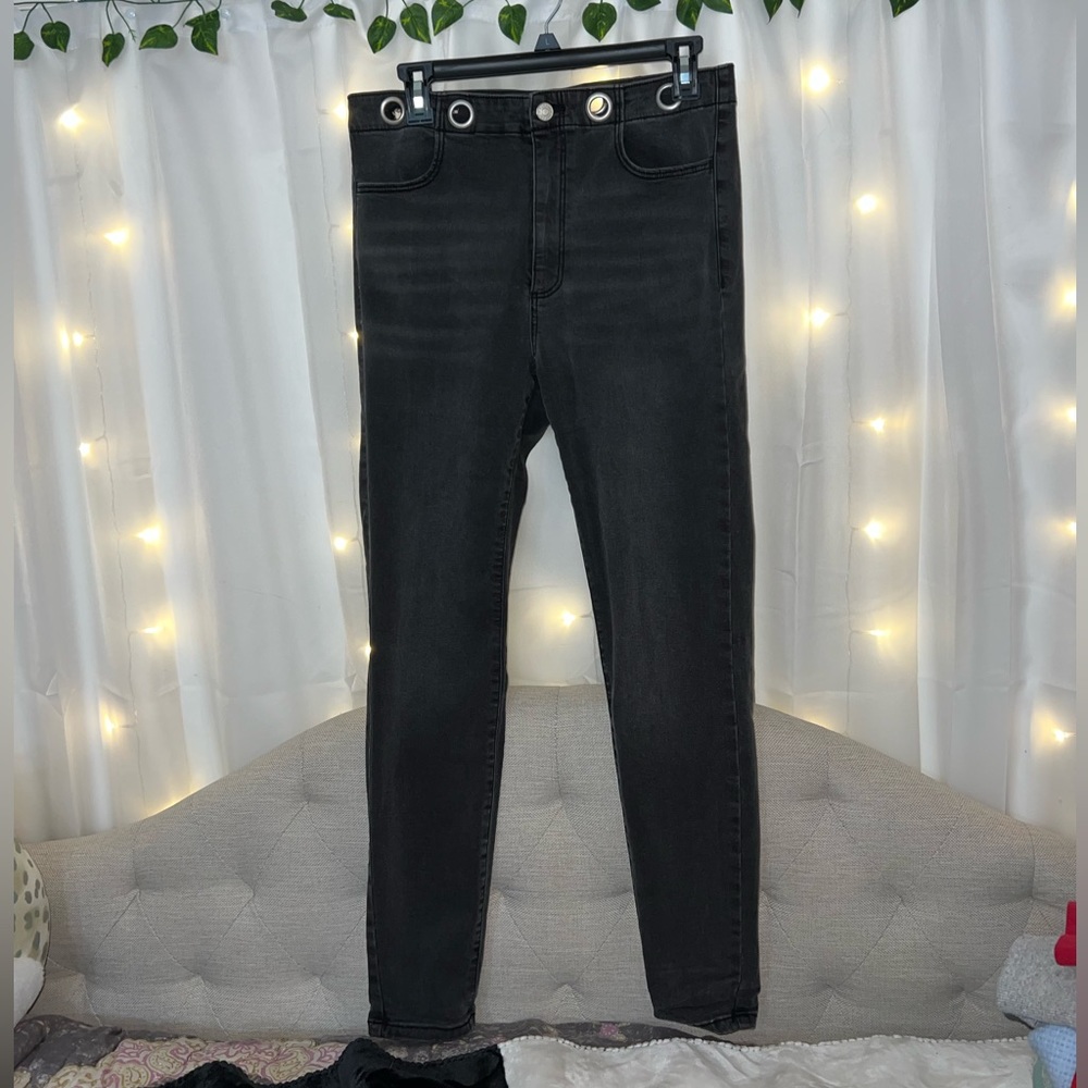 Garage ultra high waist metal hardwear jeans